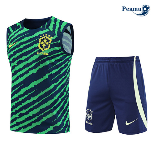 Peamu: Novo Camisola Kit Entrainement Futebol Brasil Colete + Pantalon Verde 2022-2023