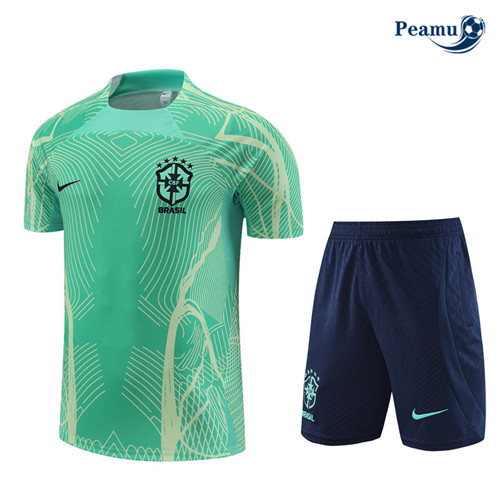 Peamu: Desconto Camisola Kit Entrainement Futebol Brasil + Pantalon Verde 2022-2023
