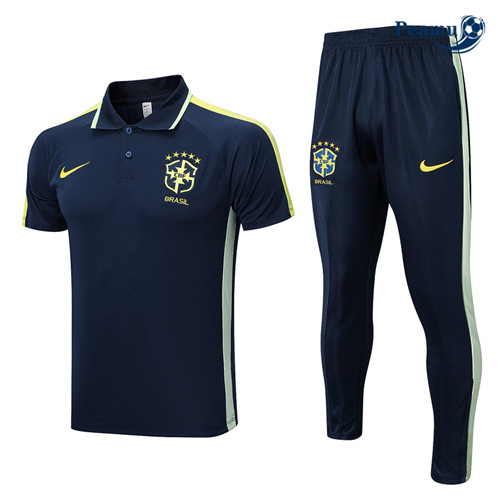 Peamu: Venda Camisola Kit Entrainement Futebol Brasil Polo + Pantalon Azul 2023-2024