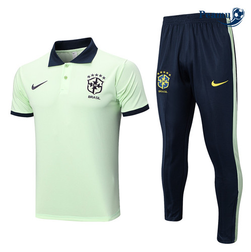 Peamu: Desconto Camisola Kit Entrainement Futebol Brasil Polo + Pantalon Branco 2023-2024