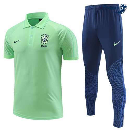 Peamu: Comprar Camisola Kit Entrainement Futebol Brasil Polo + Pantalon Verde 2022-2023