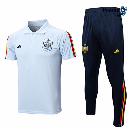 Peamu: Desconto Camisola Kit Entrainement Futebol Espanha Polo + Pantalon Azul 2022-2023