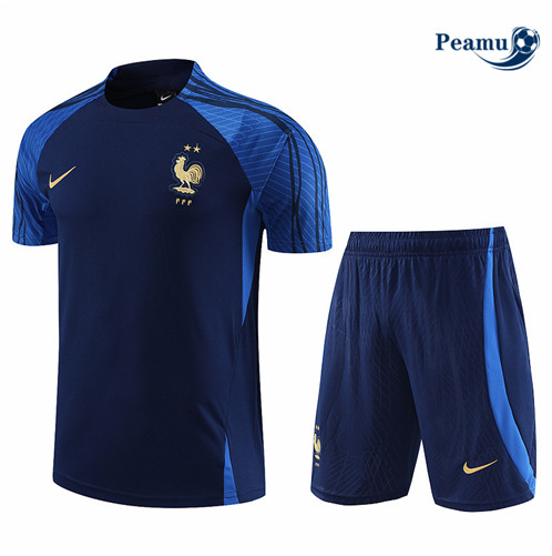 Peamu: Venda Camisola Kit Entrainement Futebol França + Pantalon Azul 2023-2024