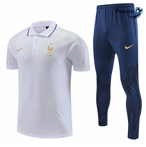 Peamu: Desconto Camisola Kit Entrainement Futebol França + Pantalon Branco 2022-2023