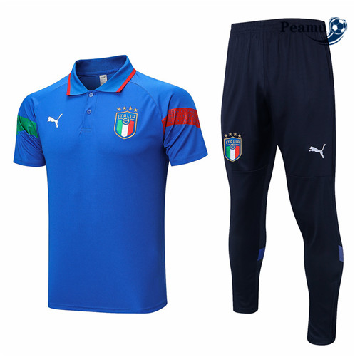 Peamu: Novo Camisola Kit Entrainement Futebol Italia Polo + Pantalon Azul 2022-2023