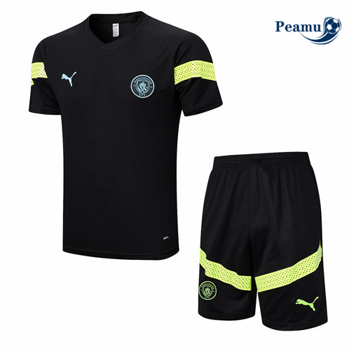 Peamu: Novas Camisola Kit Entrainement Futebol Manchester City + Pantalon Preto 2022-2023