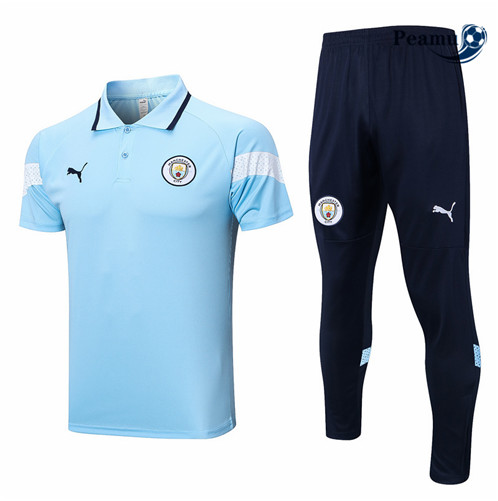 Peamu: Venda Camisola Kit Entrainement Futebol Manchester City Polo + Pantalon Azul 2022-2023