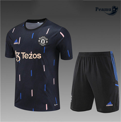 Peamu: Venda Camisola Kit Entrainement Futebol Manchester United Criancas + Pantalon Azul 2022-2023