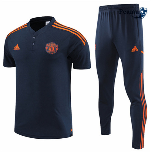 Peamu: Comprar Camisola Kit Entrainement Futebol Manchester United Polo + Pantalon Azul 2022-2023
