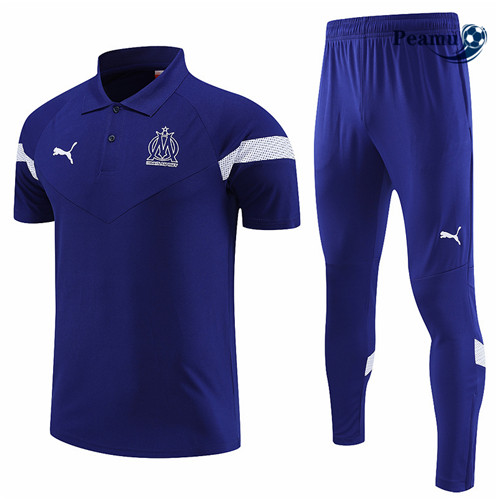 Peamu: Venda Camisola Kit Entrainement Futebol Marsella polo + Pantalon Azul 2022-2023