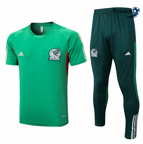 Peamu: Novo Camisola Kit Entrainement Futebol México polo + Pantalon Verde 2023-2024