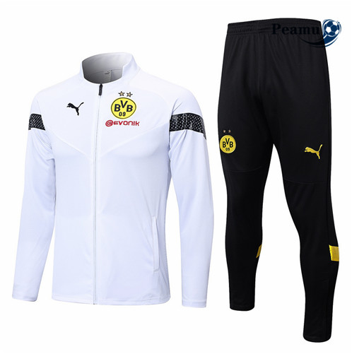 Peamu: Desconto Camisola Futebol Casaco de Fato de Treino Borussia Dortmund Branco 2022-2023