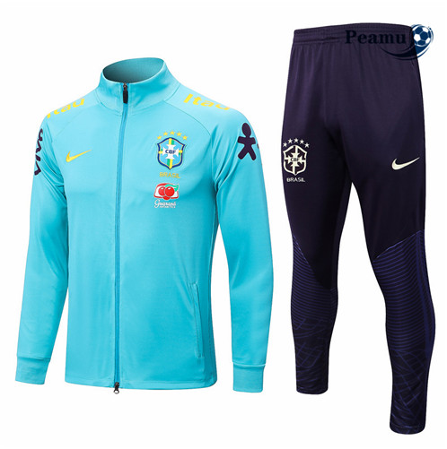 Peamu: Comprar Camisola Futebol Casaco de Fato de Treino Brasil Azul 2022-2023