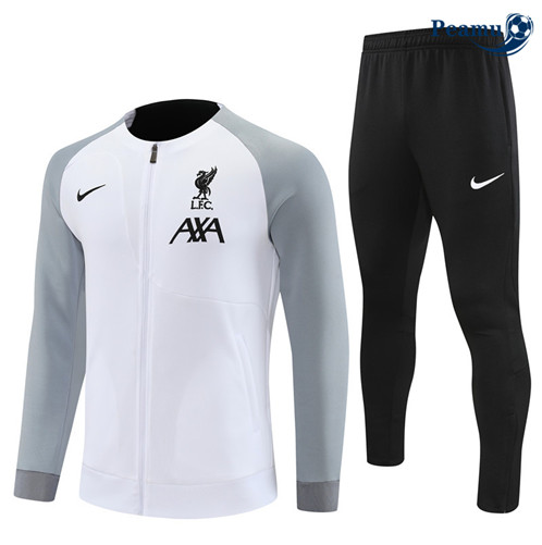 Peamu: Comprar Camisola Futebol Casaco de Fato de Treino Liverpool Criancas Branco 2022-2023