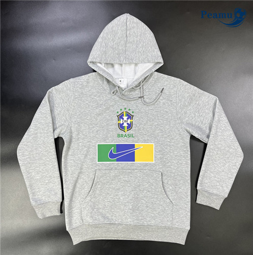Peamu: Comprar Camisola Futebol Sweat de Fato de Treino Brasil Cinzento 2023-2024