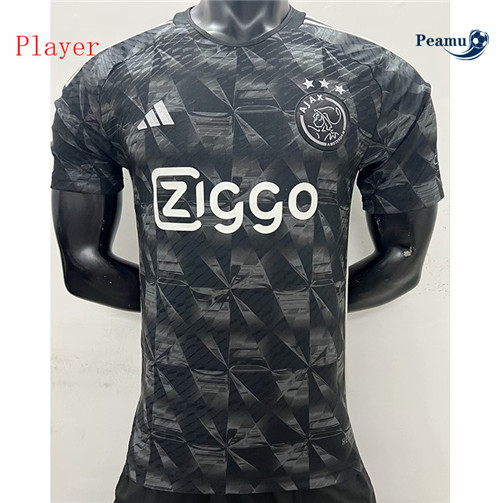 Cria Camisola Futebol AFC Ajax Player Equipamento Preto 2023-2024