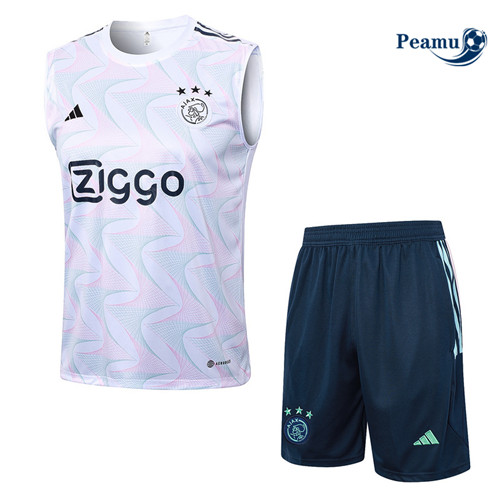 Procurar Camisola Kit Equipamento Training AFC Ajax Colete + Shorts Branco 2023-2024
