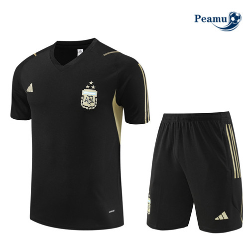 Comprar Camisola Kit Equipamento Training Argentina Criancas + Shorts Preto 2023-2024
