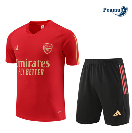 Loja Camisola Kit Equipamento Training Arsenal Criancas + Shorts Vermelho 2023-2024