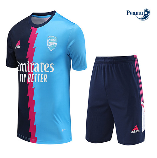 Novo Camisola Kit Equipamento Training Arsenal + Shorts Azul 2023-2024