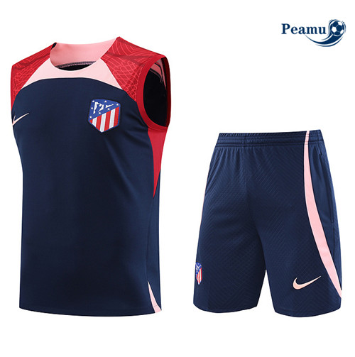 Projeto Camisola Kit Equipamento Training Atletico Madrid Colete + Shorts Azul 2023-2024