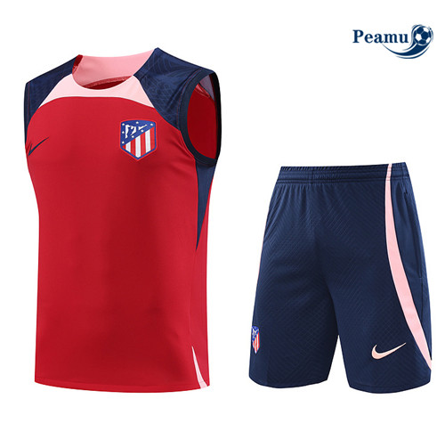 Criar Camisola Kit Equipamento Training Atletico Madrid Colete + Shorts Vermelho 2023-2024