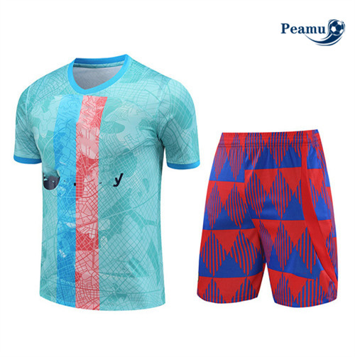 Comprar Camisola Kit Equipamento Training Barcelona + Shorts Azul 2023-2024