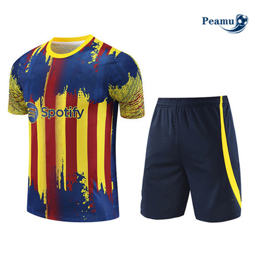 Criar Camisola Kit Equipamento Training Barcelona + Shorts Amarelo 2023-2024