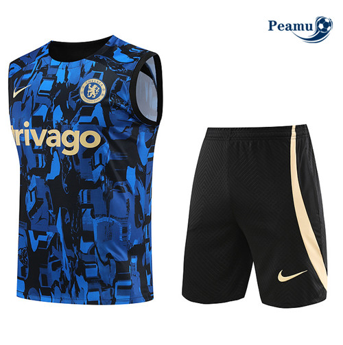 Criar Camisola Kit Equipamento Training Chelsea Colete + Shorts Azul 2023-2024