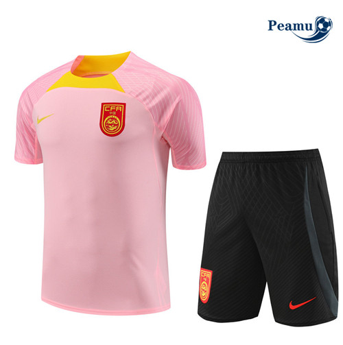 Projeto Camisola Kit Equipamento Training Chine Criancas + Shorts Rosa 2023-2024