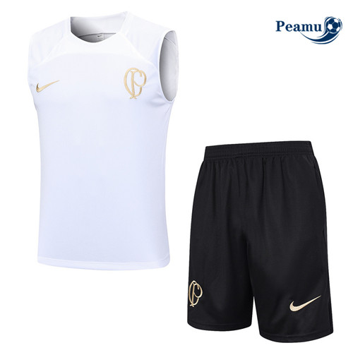 Oferta Camisola Kit Equipamento Training Corinthians Colete + Shorts Branco 2023-2024
