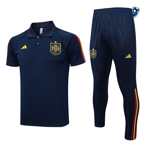 Criar Camisola Kit Equipamento Training Espanha Polo + Pantalon Azul 2023-2024