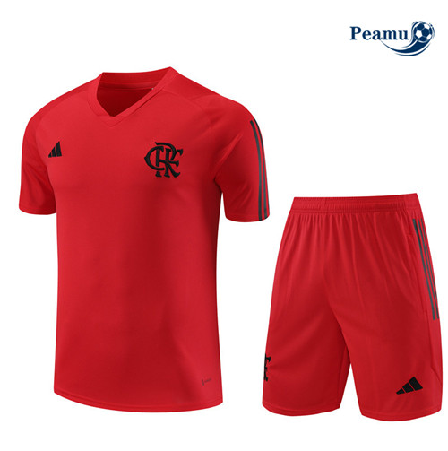 Réplicas Camisola Kit Equipamento Training Flamengo Criancas + Shorts Vermelho 2023-2024