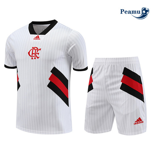 Oferta Camisola Kit Equipamento Training Flamengo + Shorts Branco 2023-2024