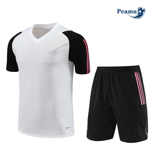 Cria Camisola Kit Equipamento Training Juventus Criancas + Shorts Branco 2023-2024
