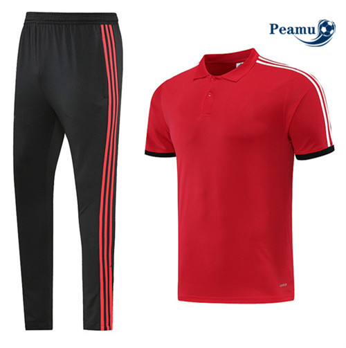 Cria Camisola Kit Equipamento Training Manchester United + Pantalon Vermelho 2023-2024