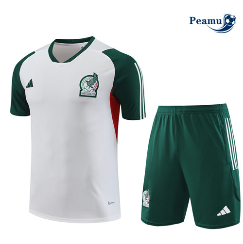 Procurar Camisola Kit Equipamento Training Mexico + Shorts Branco 2023-2024