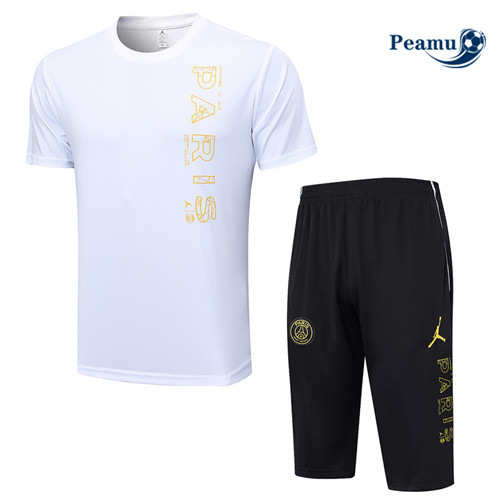 Cria Camisola Kit Equipamento Training PSG + Short 3/4 + Pantalon Branco 2023-2024