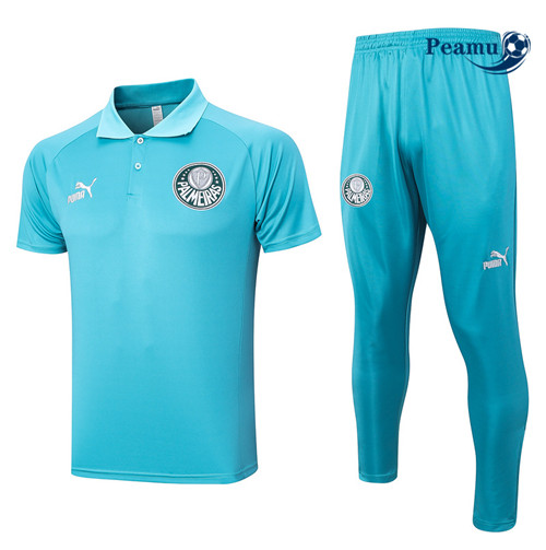 Ofertas Camisola Kit Equipamento Training Palmeiras Polo + Pantalon Azul 2023-2024