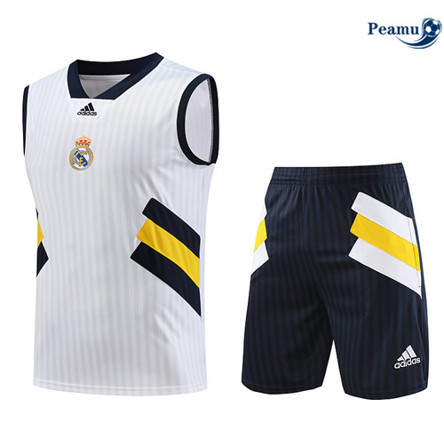 Criar Camisola Kit Equipamento Training Real Madrid Colete + Shorts Branco 2023-2024