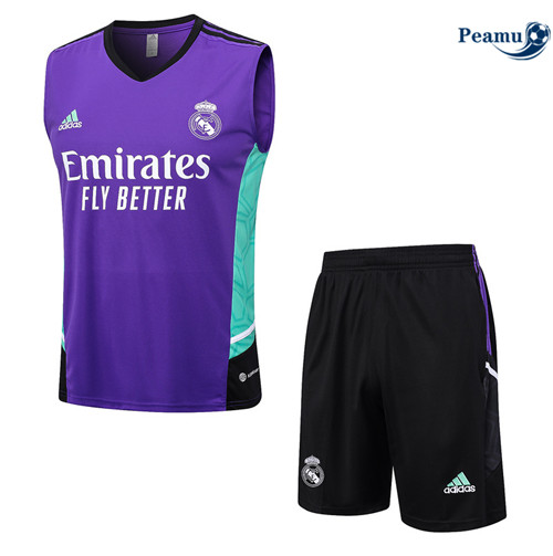 Comprar Camisola Kit Equipamento Training Real Madrid Colete + Shorts Roxo 2023-2024