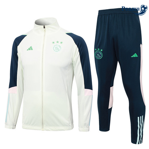 Cria Camisola Casaco Fato de Treino AFC Ajax Branco 2023-2024