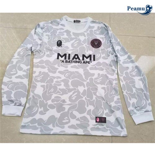 Camisola Futebol Inter Miami Equipamento Manga Comprida gris 2023-2024
