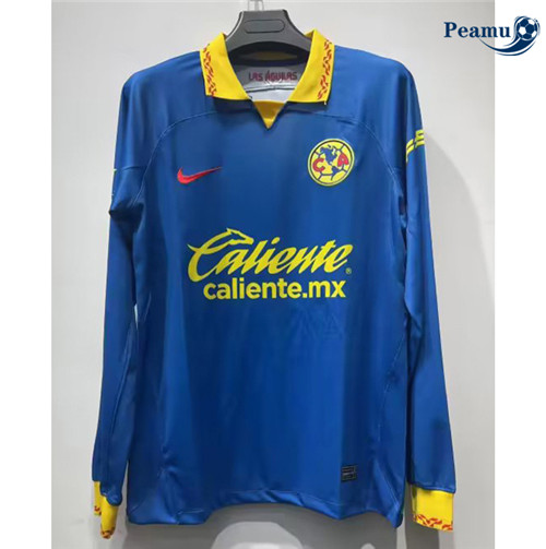 Criar Camisola Futebol Club America Equipamento Azul Manga Comprida 2023-2024