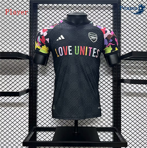 Novo Camisola Futebol Arsenal Player Version Equipamento pre-match Training Preto 2023-2024