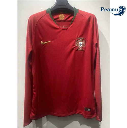 Criar Camisola Futebol Retrô Portugal Principal Equipamento Manga Comprida 2018