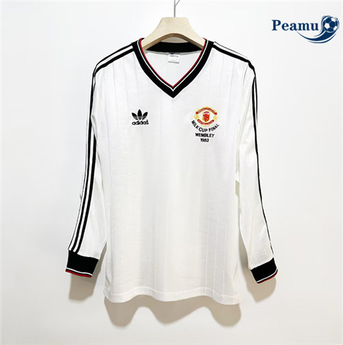 Novo Camisola Futebol Retrô Manchester United Alternativa Equipamento Manga Comprida 1983