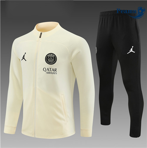 Novo Camisola Casaco de Fato de Treino PSG Crianças de color crema 2024