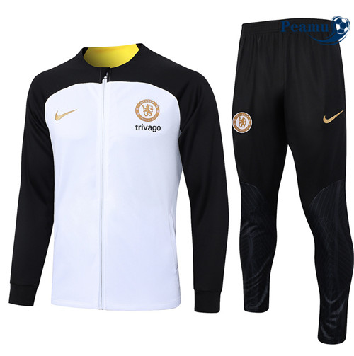 Criar Camisola Casaco de Fato de Treino Chelsea Crianças Branco 2024