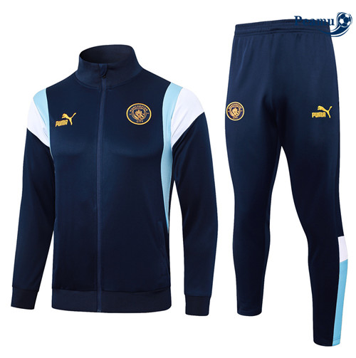 Criar Camisola Casaco de Fato de Treino Manchester City azul real 2024